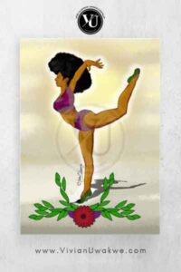 Black Ballerina 1- African American Wall Art by Vivian Uwakwe