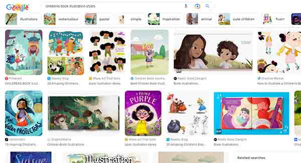 Google Search of Childrens Book Illustration Styles