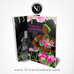 Lined Notebook With Woman Wearing Ankara African Print